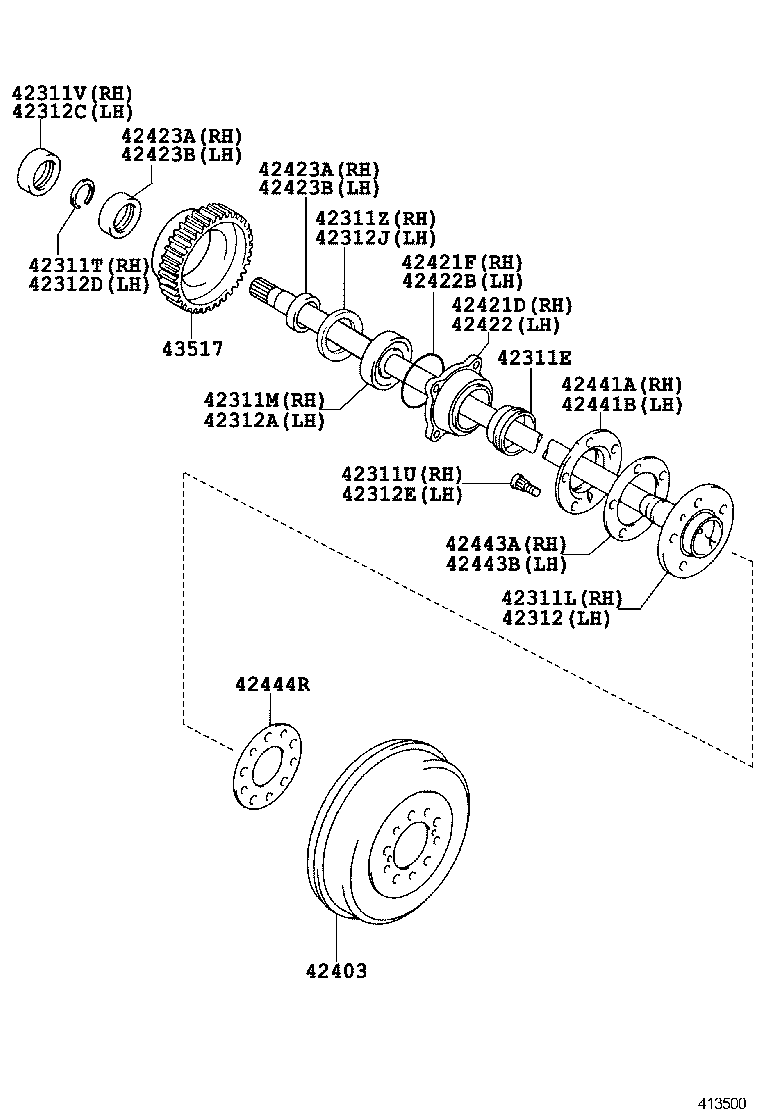  HILUX |  REAR AXLE SHAFT HUB