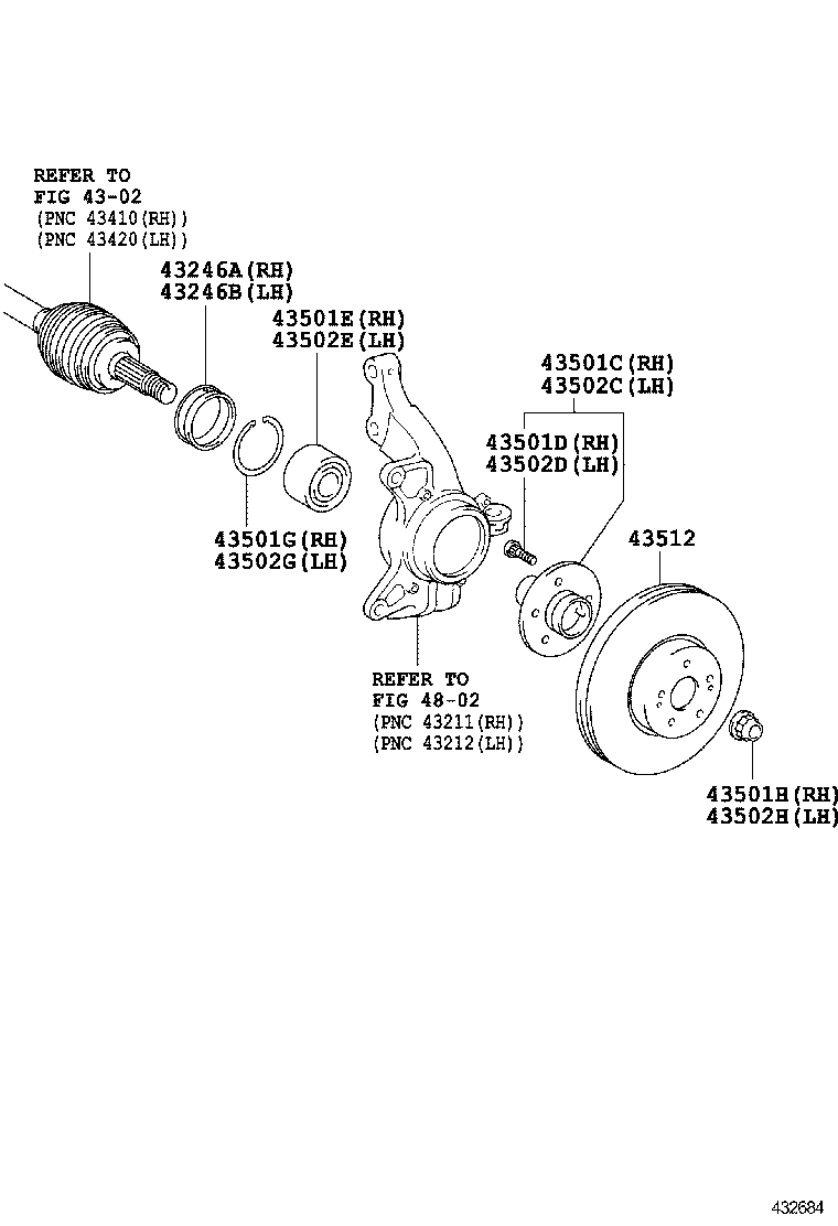  ES250 350 300H |  FRONT AXLE HUB