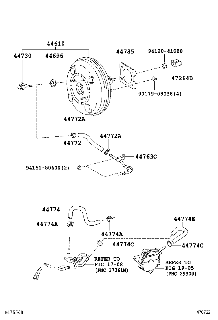  AURIS COROLLA |  BRAKE BOOSTER VACUUM TUBE