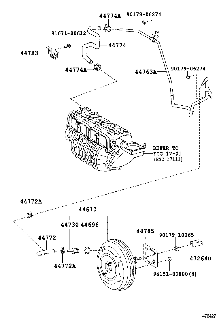  ES250 350 300H |  BRAKE BOOSTER VACUUM TUBE