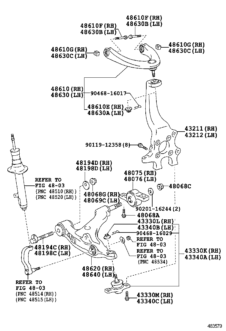  GS GS HYBRID |  FRONT AXLE ARM STEERING KNUCKLE