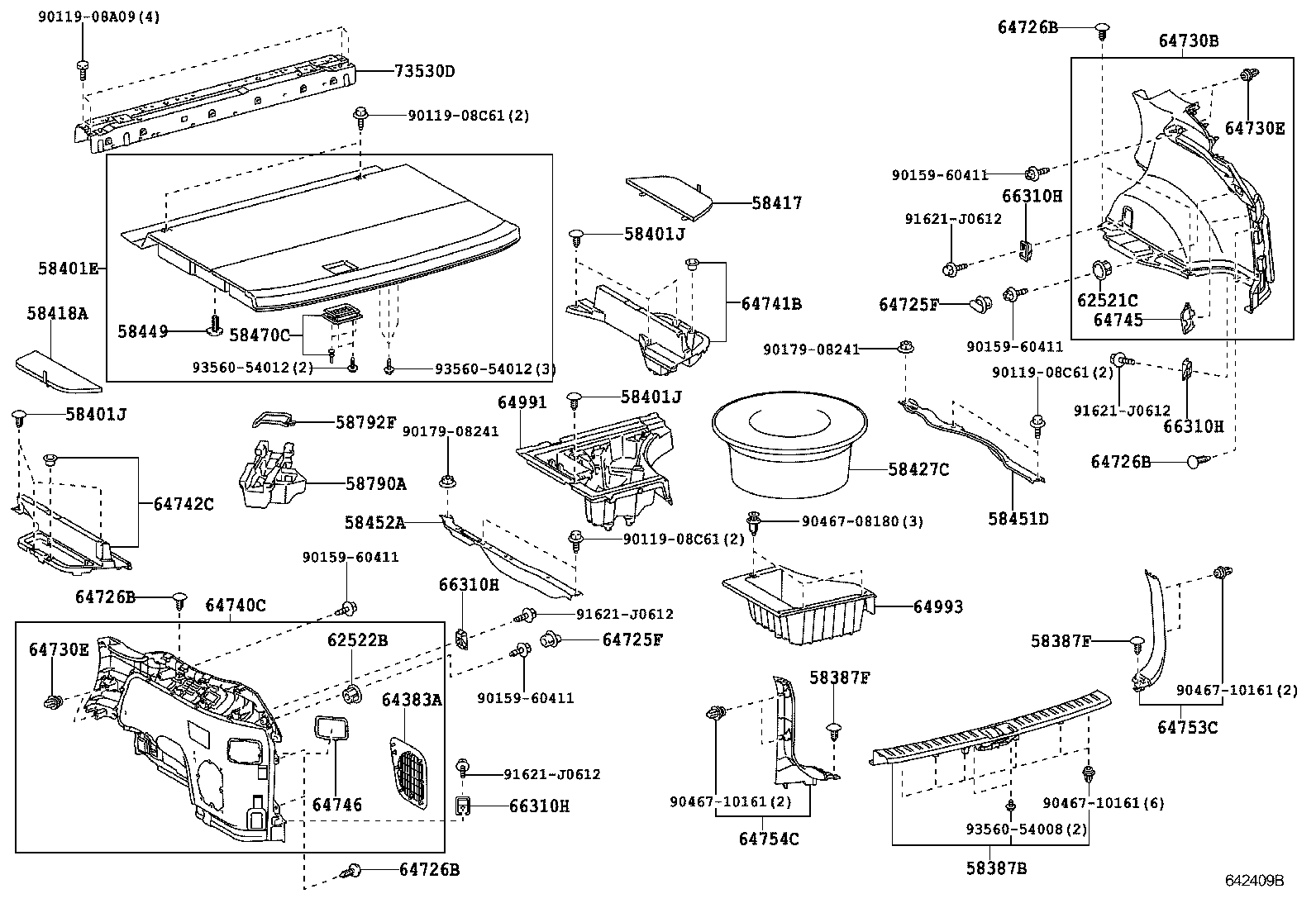  RX270 350 450H |  DECK BOARD DECK TRIM COVER