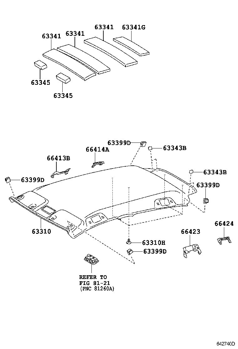  YARIS JPP |  ROOF HEADLINING SILENCER PAD