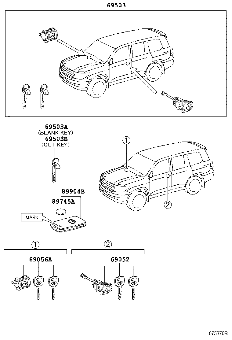  LAND CRUISER 200 |  LOCK CYLINDER SET