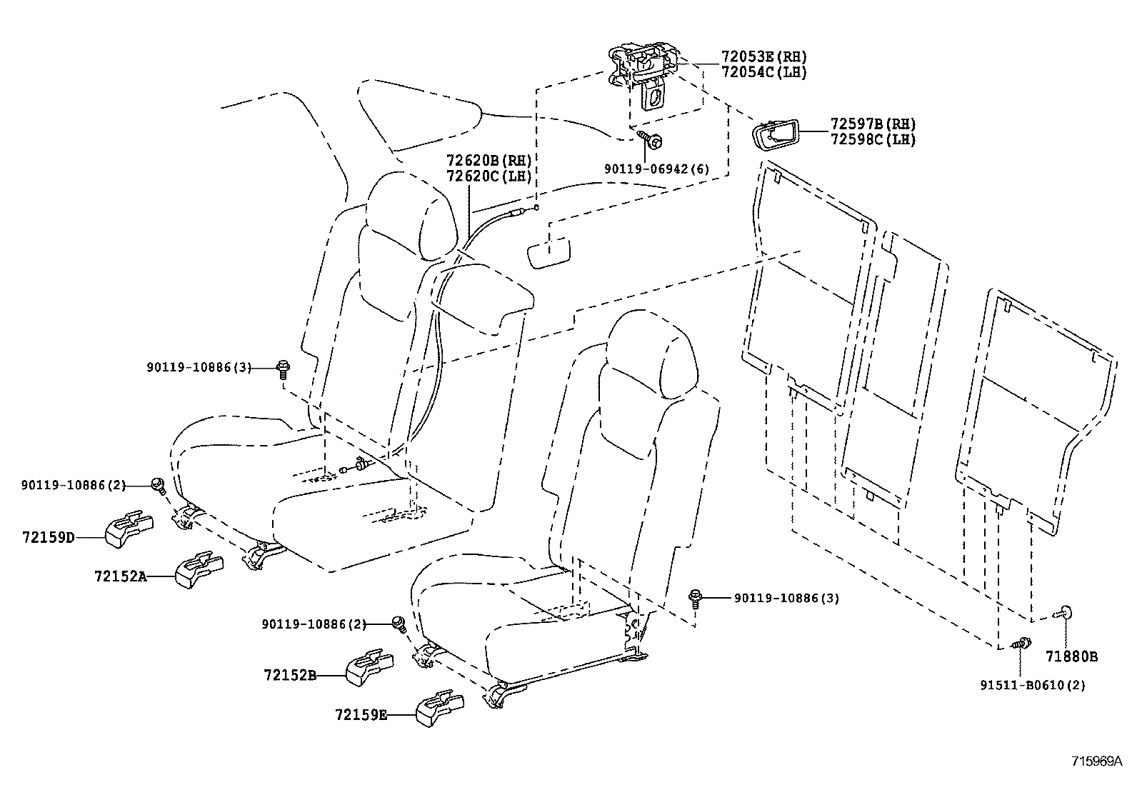  RX270 350 450H |  REAR SEAT SEAT TRACK