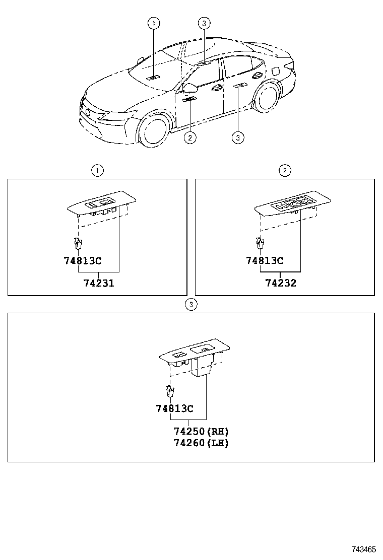  ES250 350 300H |  ARMREST VISOR