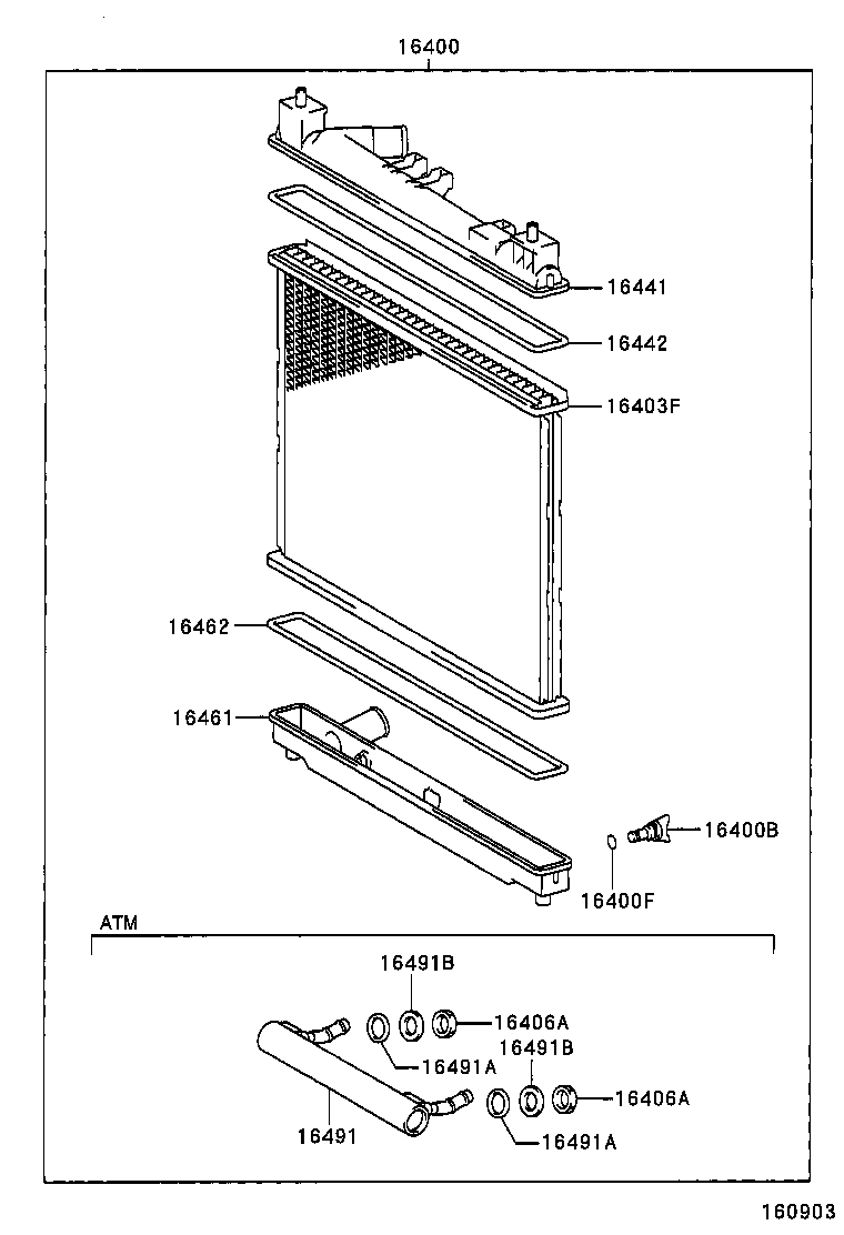  YARIS ECHO VERSO |  RADIATOR WATER OUTLET