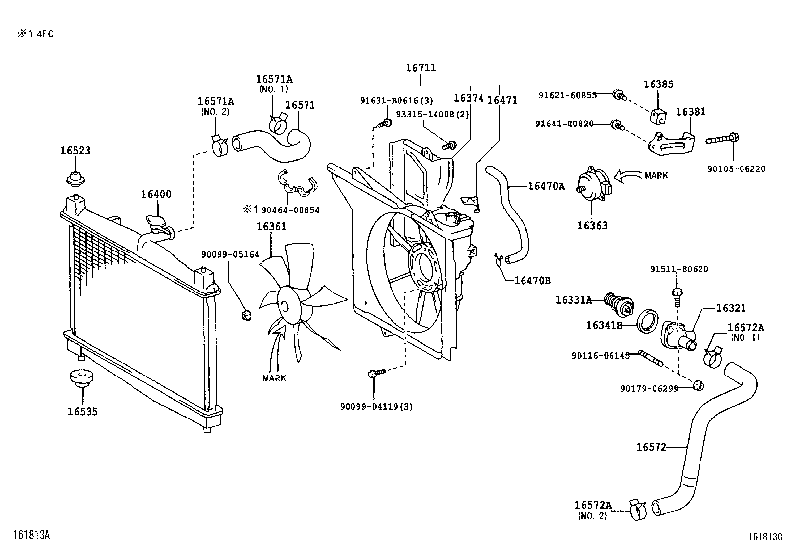  YARIS |  RADIATOR WATER OUTLET