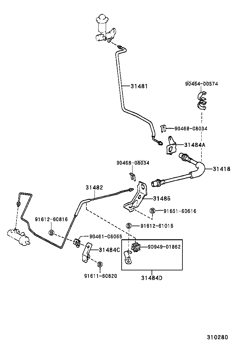  RAV4 |  CLUTCH PEDAL FLEXIBLE HOSE