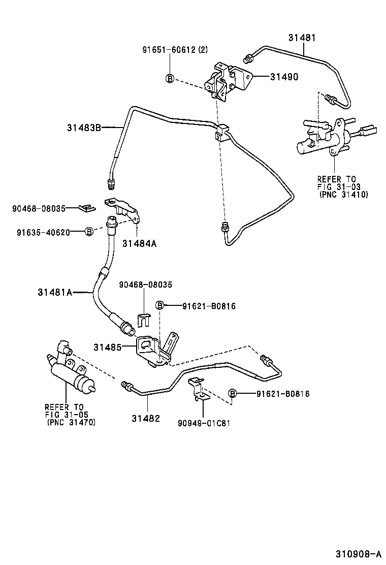  YARIS |  CLUTCH PEDAL FLEXIBLE HOSE