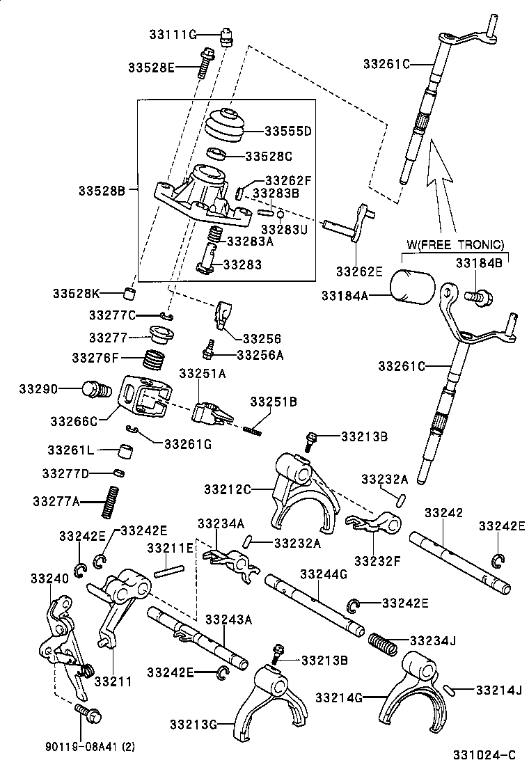  YARIS |  GEAR SHIFT FORK LEVER SHAFT MTM