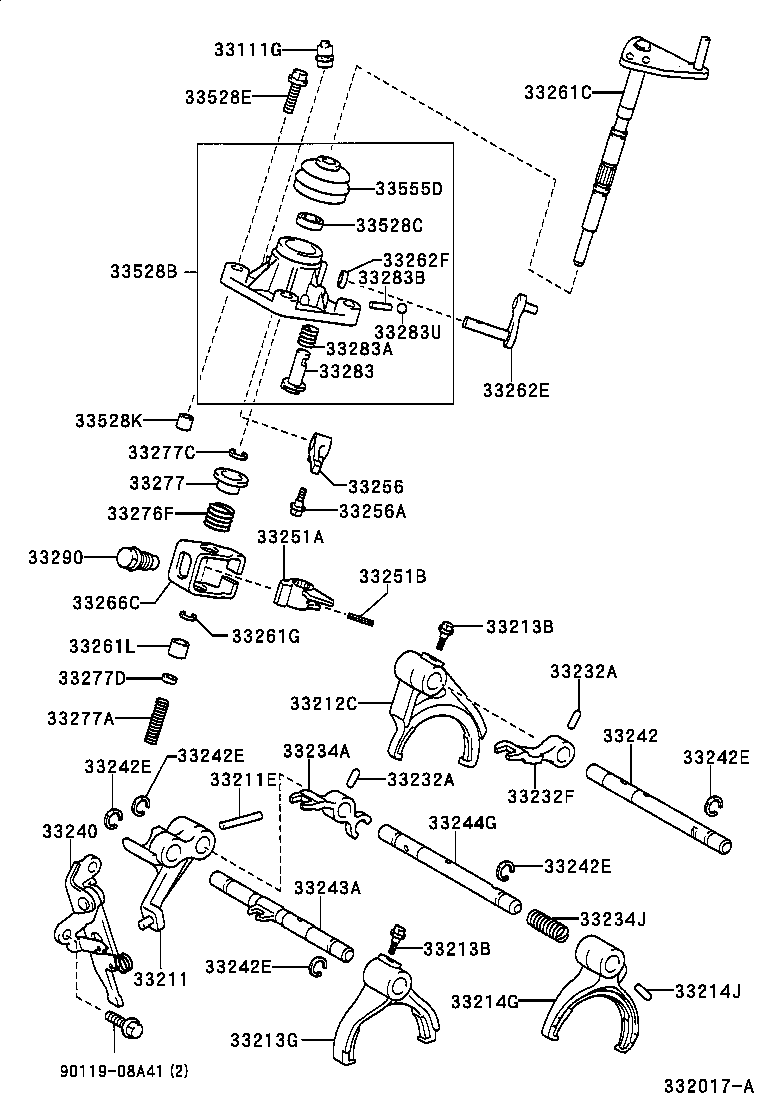  YARIS |  GEAR SHIFT FORK LEVER SHAFT MTM