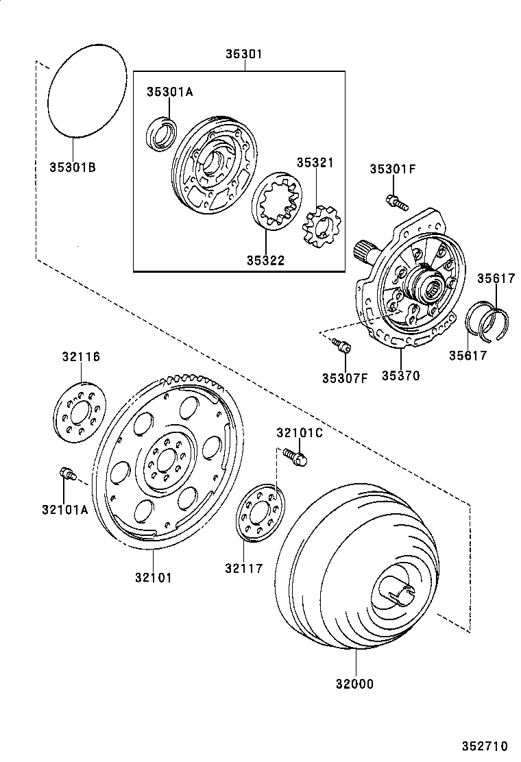  AVENSIS |  TORQUE CONVERTER FRONT OIL PUMP CHAIN ATM