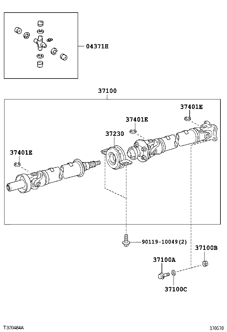  HIACE HIACE S B V |  PROPELLER SHAFT UNIVERSAL JOINT