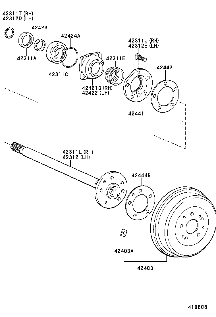  DYNA 100 |  REAR AXLE SHAFT HUB