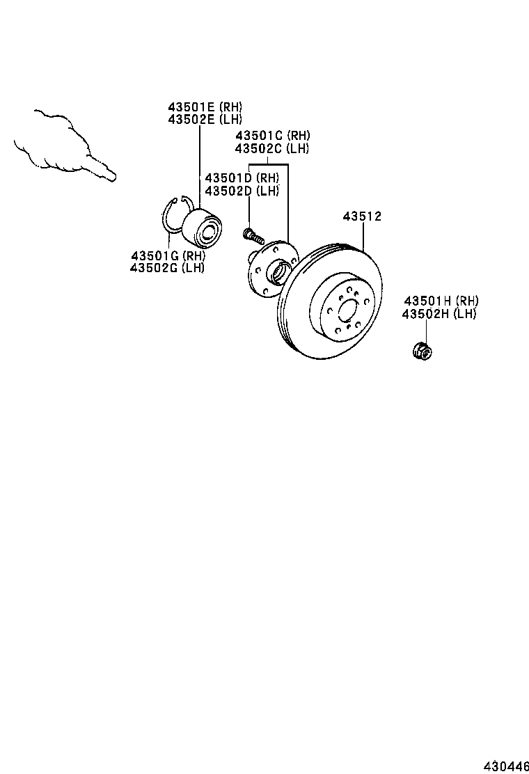  YARIS |  FRONT AXLE HUB