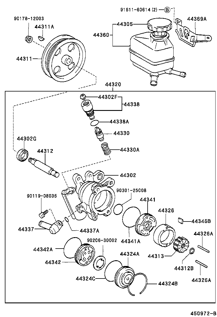  AVENSIS |  VANE PUMP RESERVOIR POWER STEERING