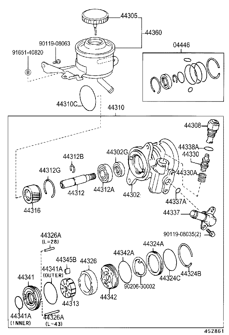  HIACE HIACE S B V |  VANE PUMP RESERVOIR POWER STEERING