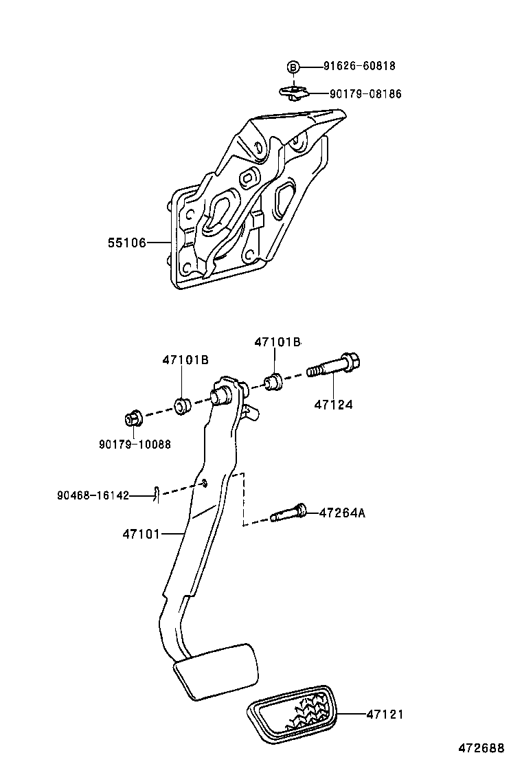  COROLLA VERSO |  BRAKE PEDAL BRACKET