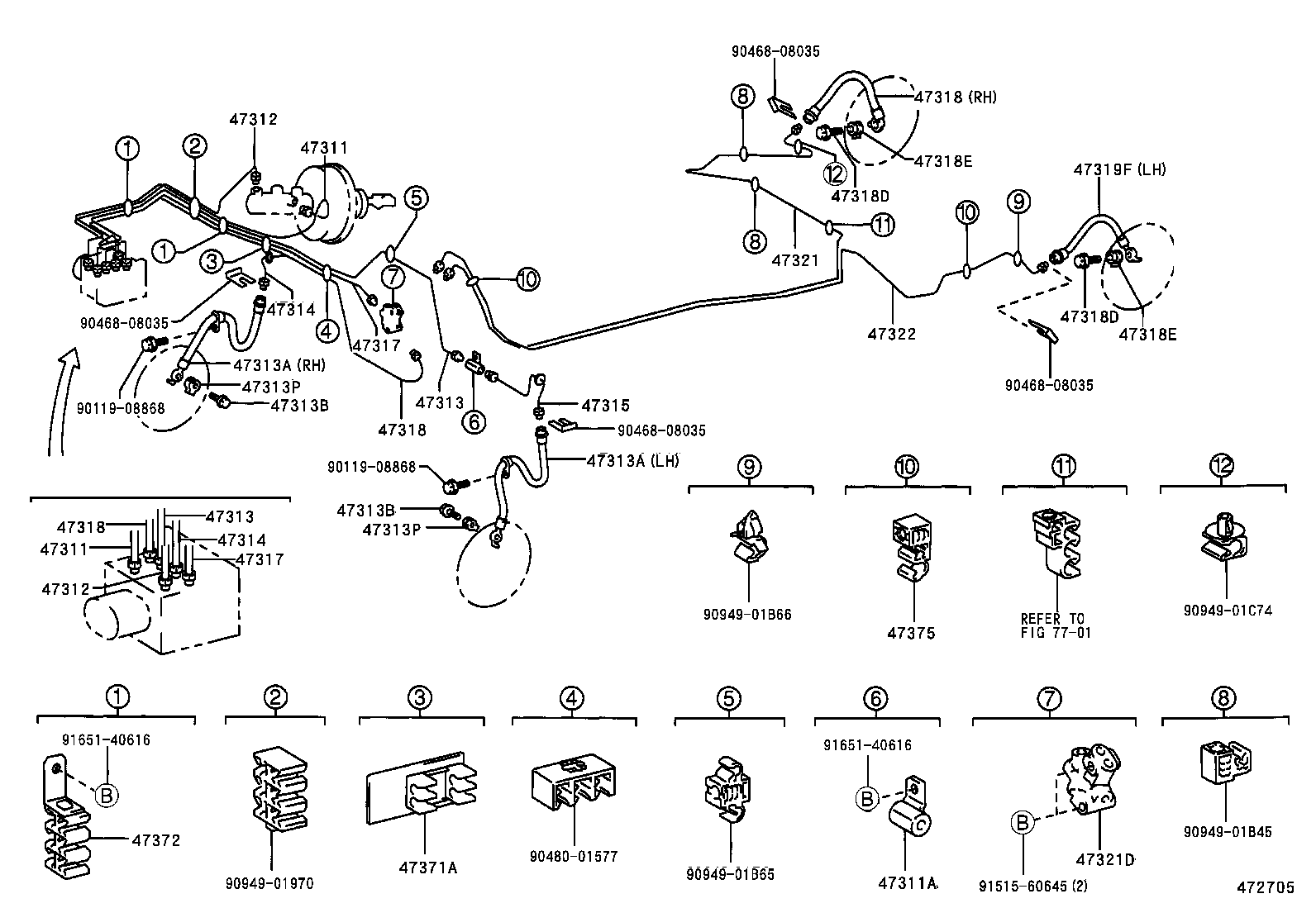  COROLLA VERSO |  BRAKE TUBE CLAMP