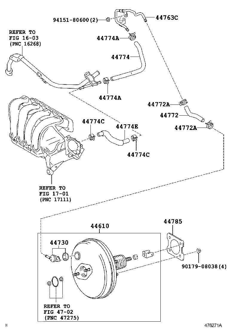  COROLLA S AFRICA |  BRAKE BOOSTER VACUUM TUBE