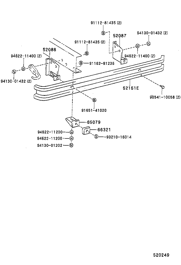  DYNA 200 |  REAR BUMPER BUMPER STAY