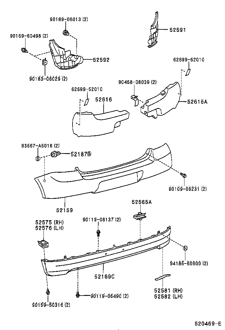  YARIS |  REAR BUMPER BUMPER STAY