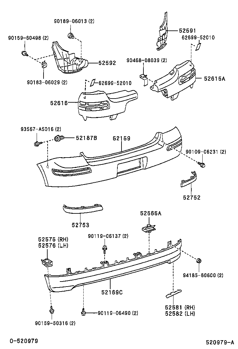  YARIS |  REAR BUMPER BUMPER STAY