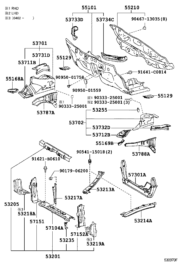  MR2 |  FRONT FENDER APRON DASH PANEL