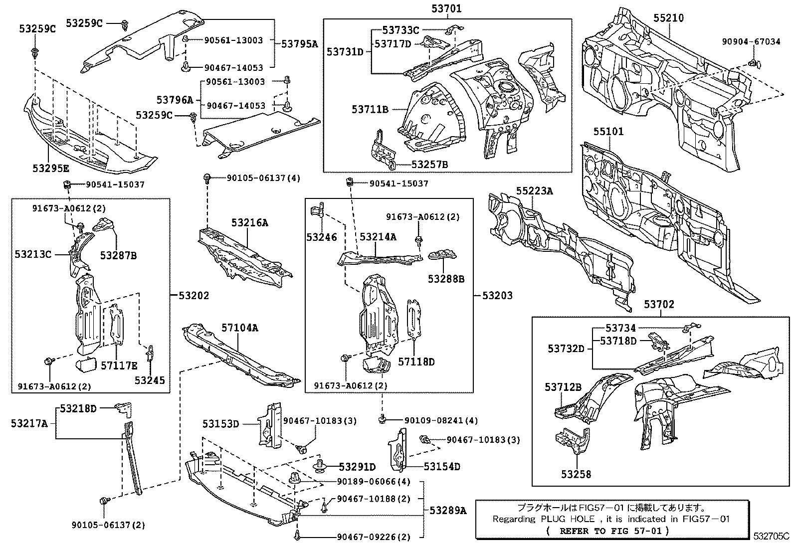  IS F |  FRONT FENDER APRON DASH PANEL