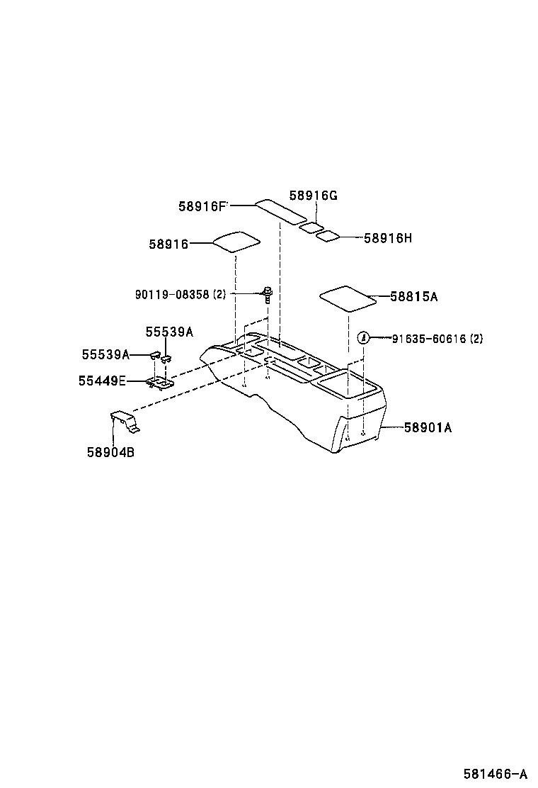  COROLLA VERSO |  CONSOLE BOX BRACKET