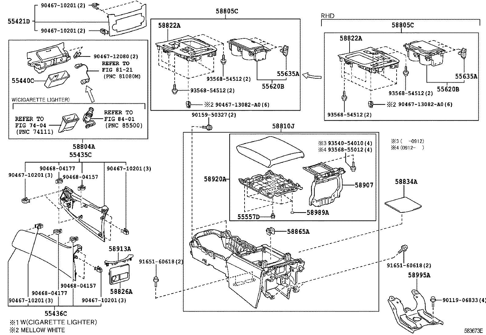  LS460 460L |  CONSOLE BOX BRACKET