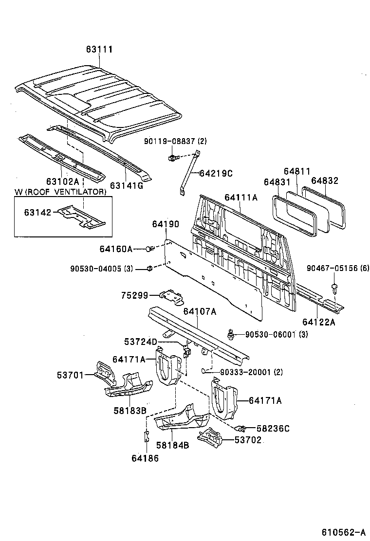  DYNA 100 |  ROOF PANEL BACK PANEL