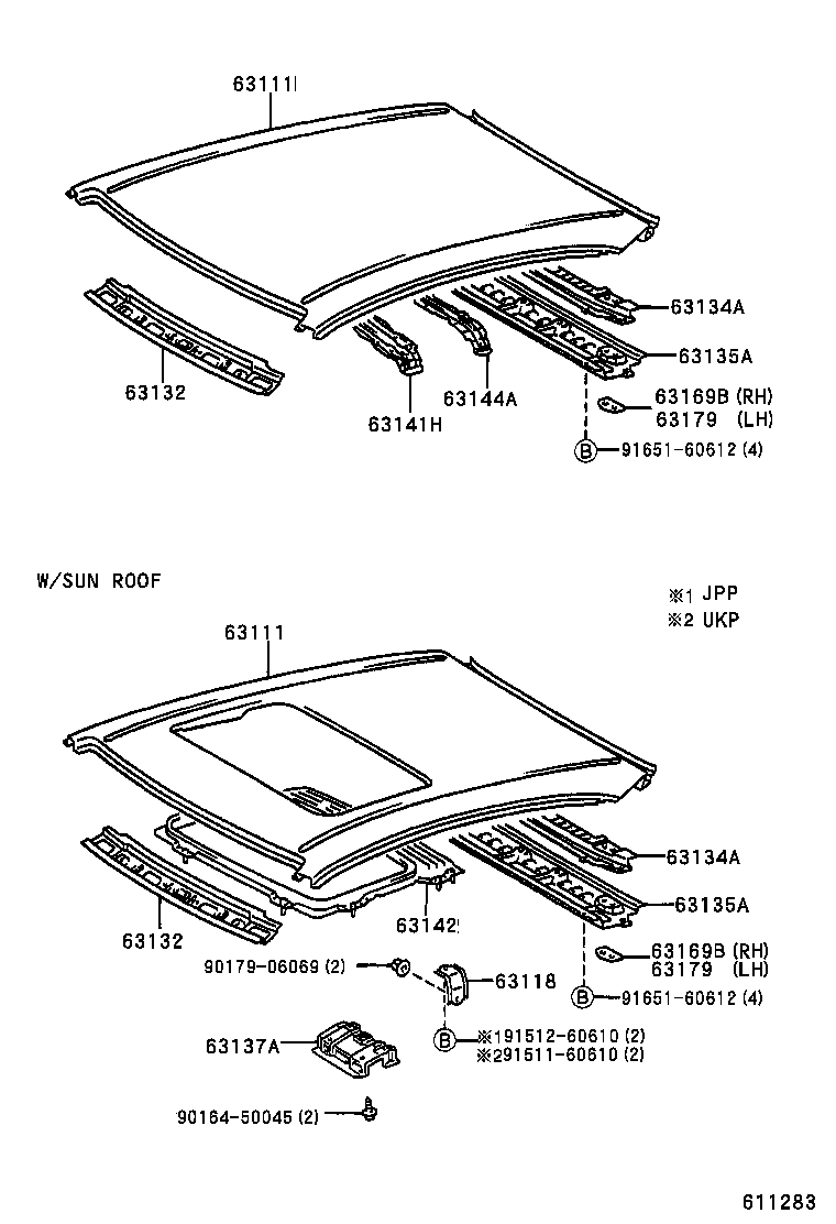  COROLLA |  ROOF PANEL BACK WINDOW GLASS