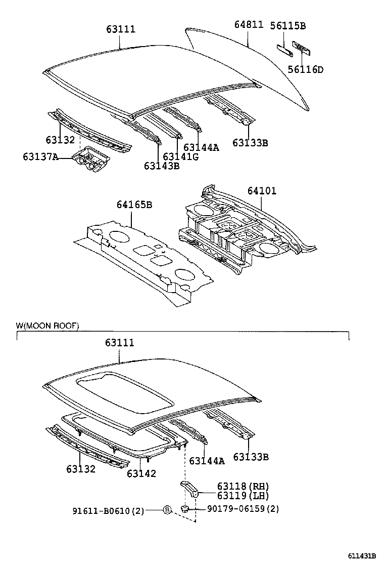  CAMRY |  ROOF PANEL BACK WINDOW GLASS