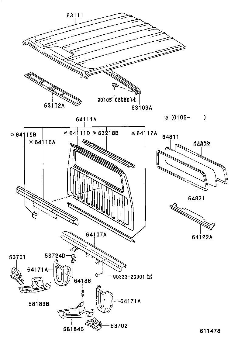  DYNA 100 |  ROOF PANEL BACK PANEL