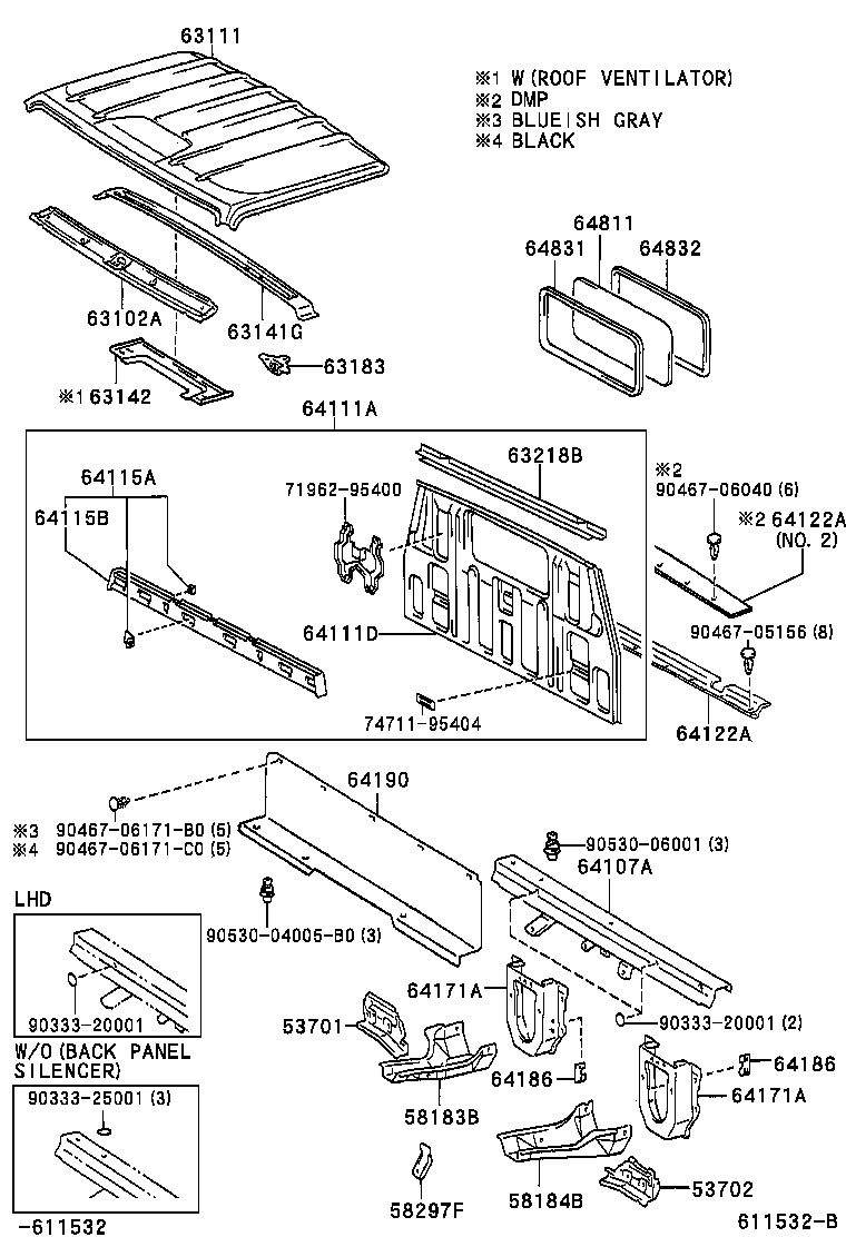  DYNA 200 |  ROOF PANEL BACK PANEL