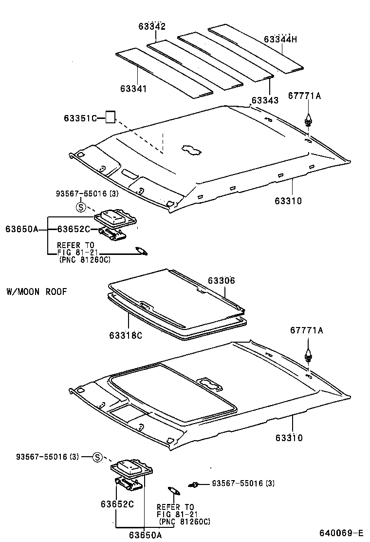  CAMRY |  ROOF HEADLINING SILENCER PAD