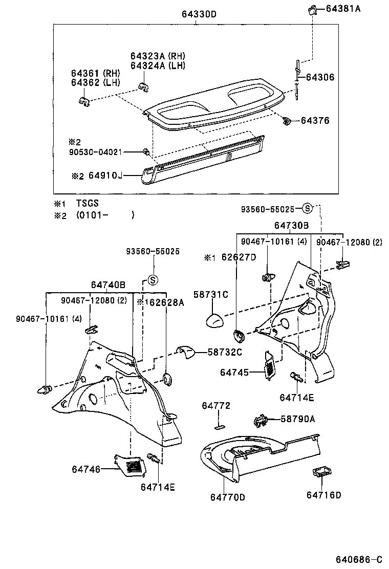  YARIS |  DECK BOARD DECK TRIM COVER