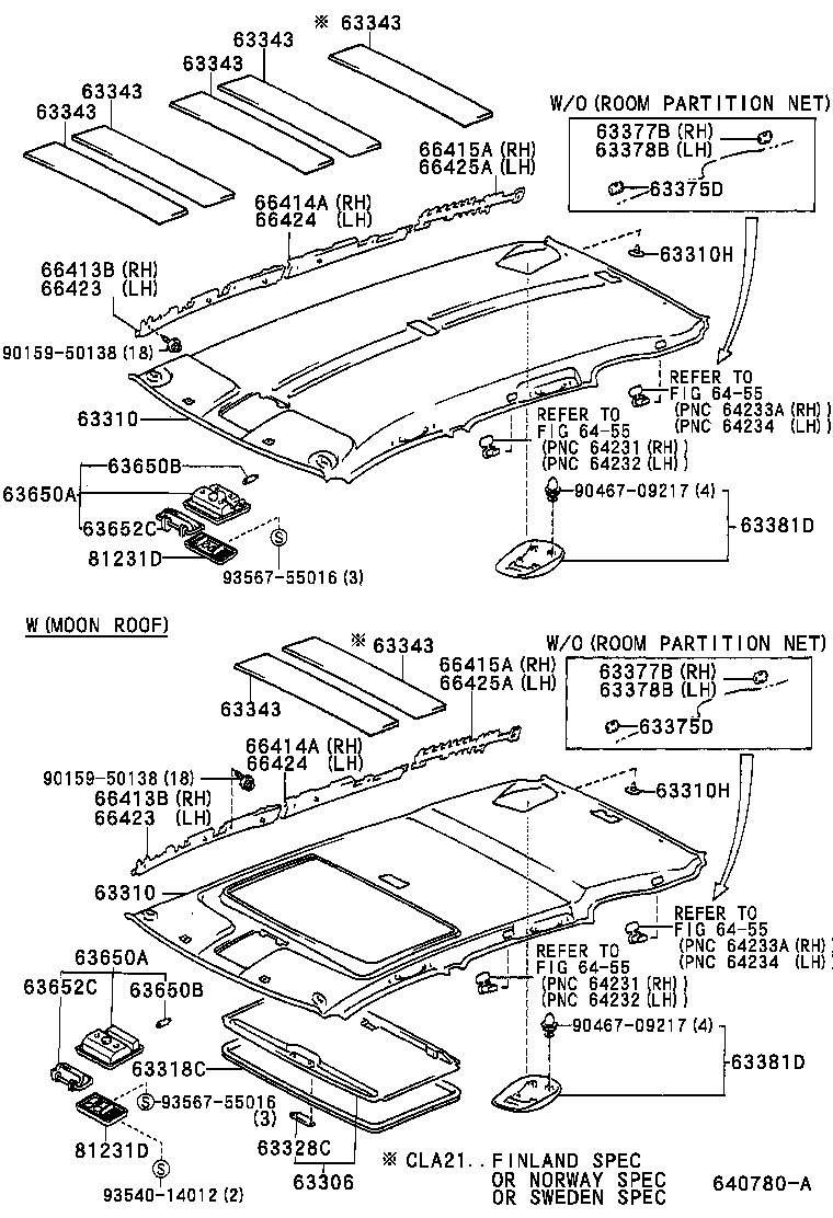  RAV4 |  ROOF HEADLINING SILENCER PAD