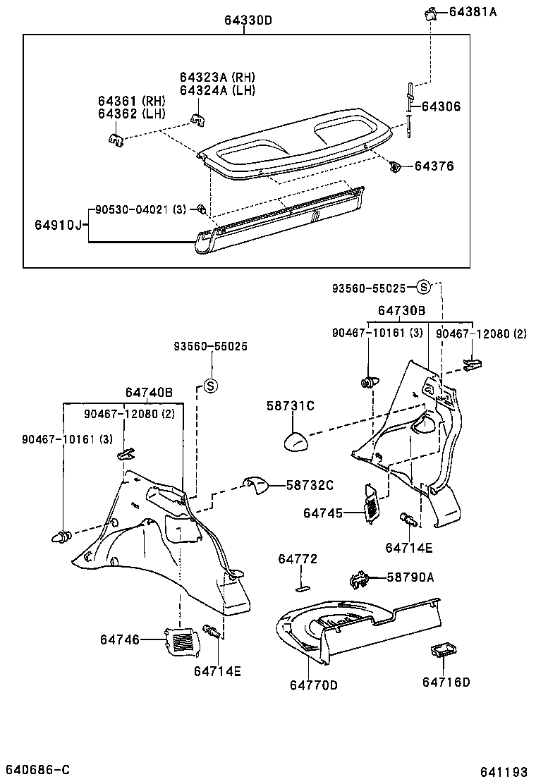  YARIS |  DECK BOARD DECK TRIM COVER