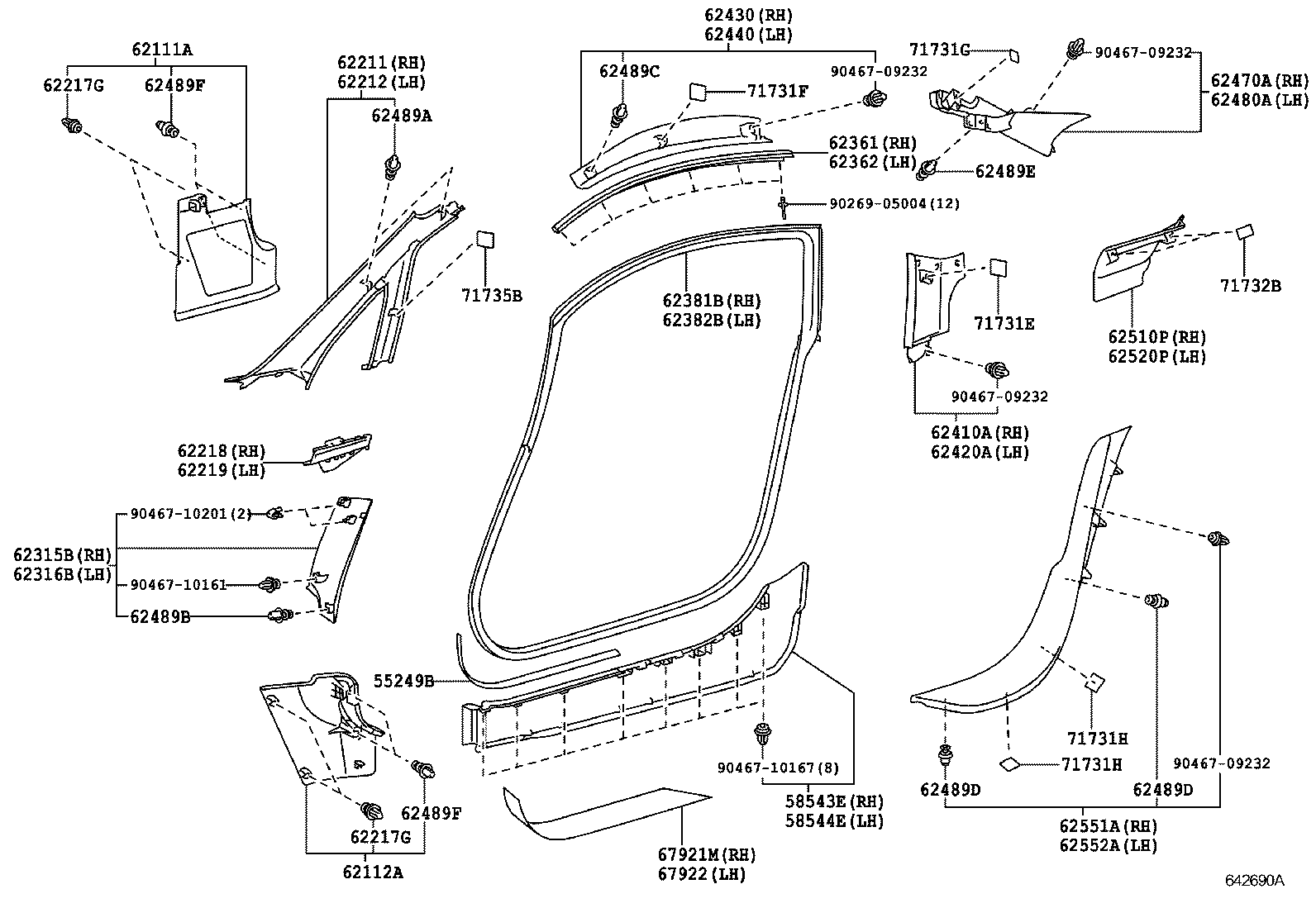  LFA |  INSIDE TRIM BOARD DOOR OPENING TRIM MOULDING