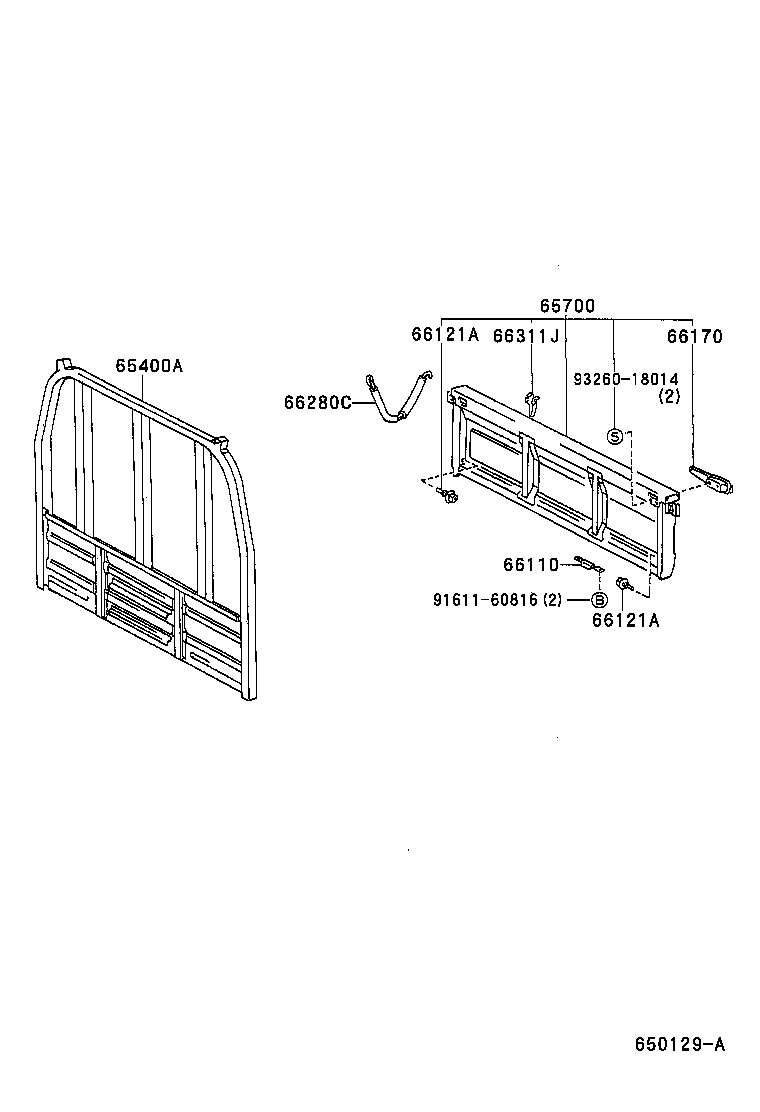  DYNA 100 |  REAR BODY GUARD FRAME TAIL GATE