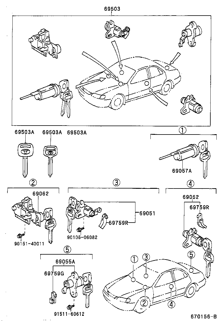  CAMRY |  LOCK CYLINDER SET