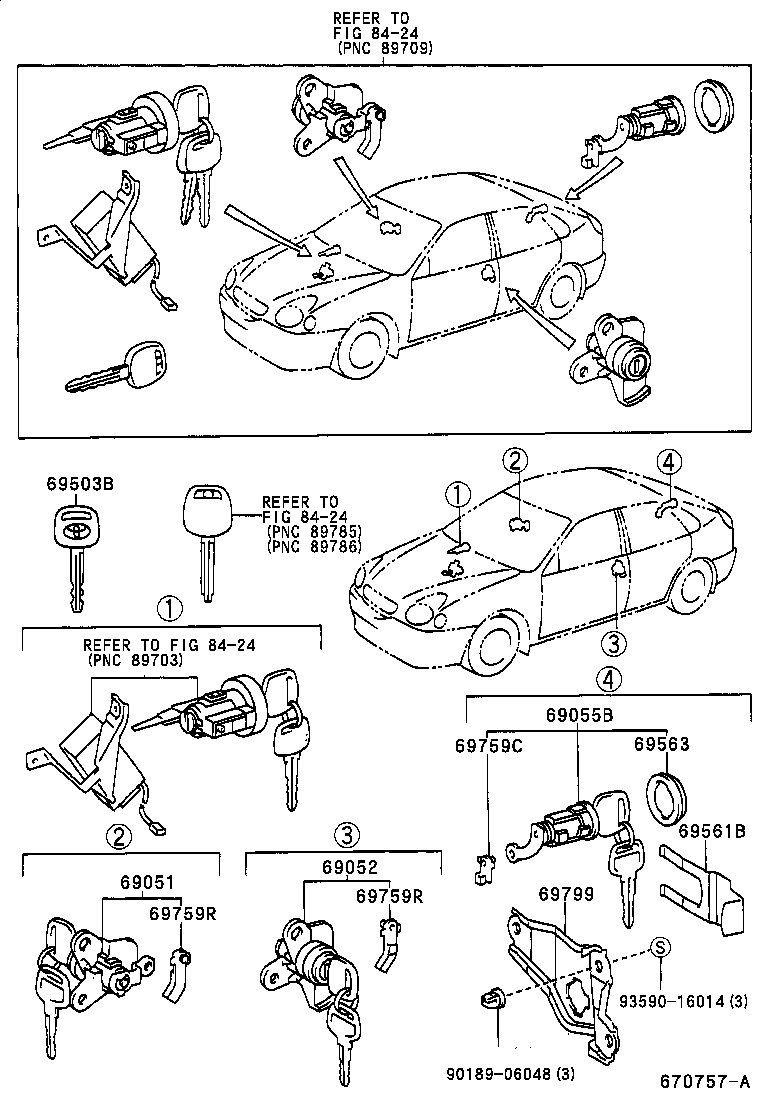  COROLLA |  LOCK CYLINDER SET