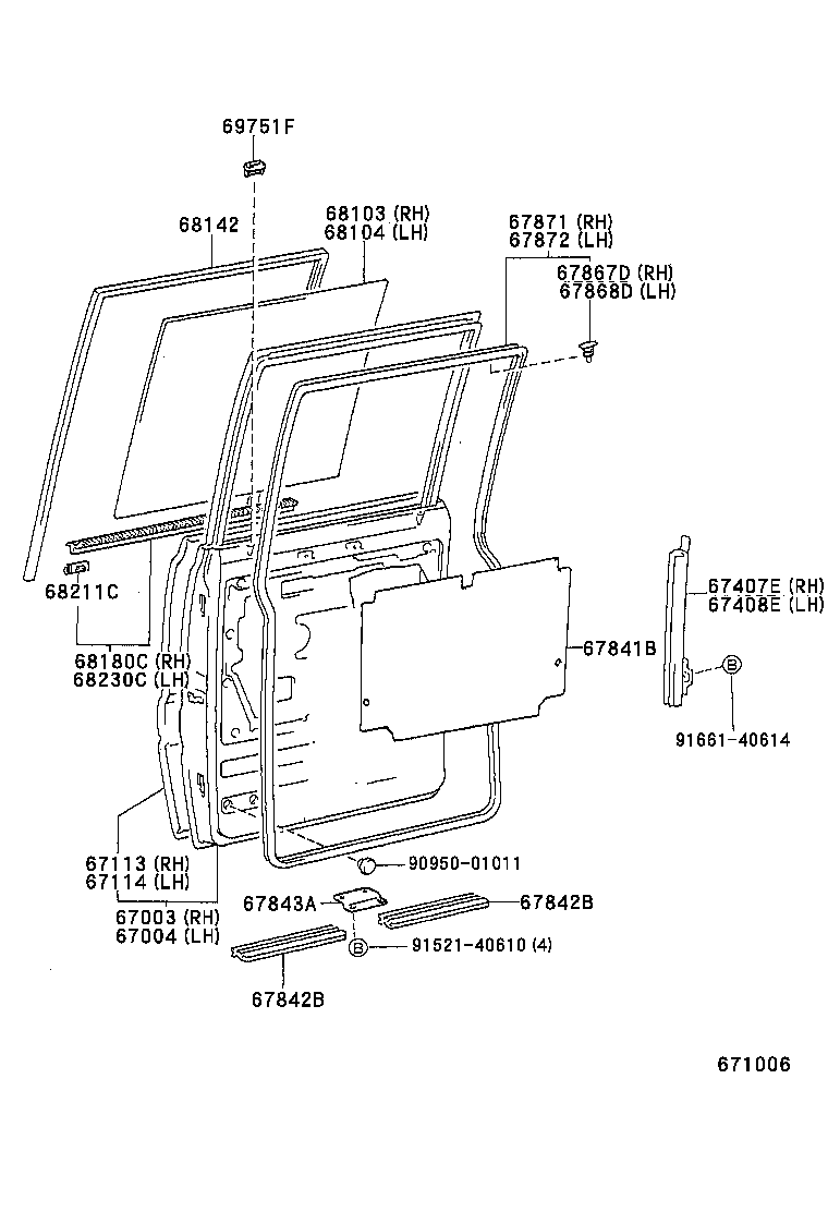  DYNA 100 |  REAR DOOR PANEL GLASS