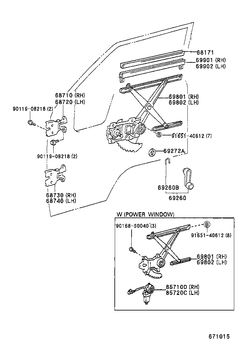  DYNA 100 |  FRONT DOOR WINDOW REGULATOR HINGE