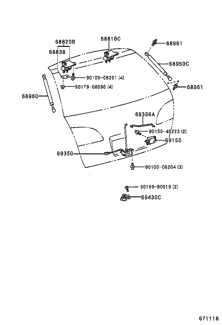  AVENSIS |  BACK DOOR LOCK HANDLE