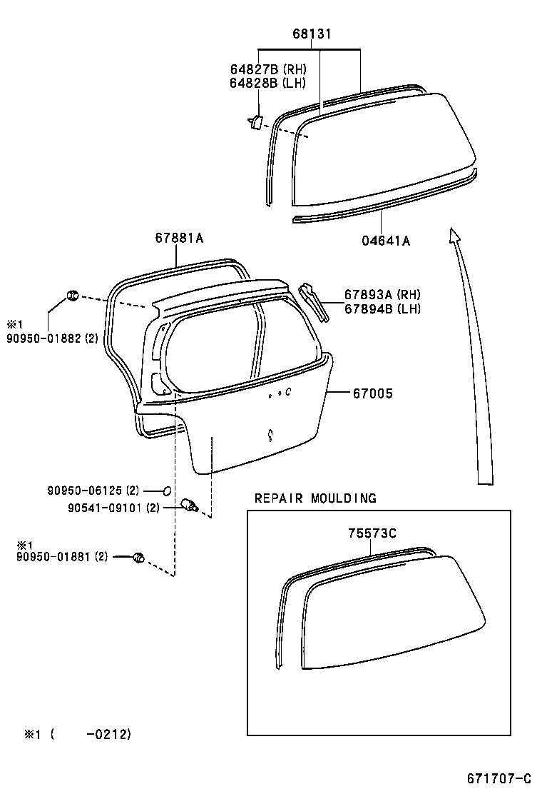  YARIS |  BACK DOOR PANEL GLASS