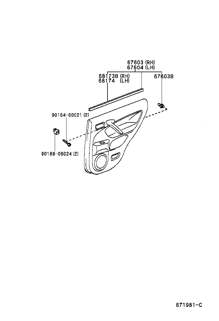  RAV4 |  REAR DOOR PANEL GLASS